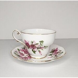 VTG Royal Standard Ramona Teacup‎ & Saucer Pink Azaleas Fine Bone China Tea Cup